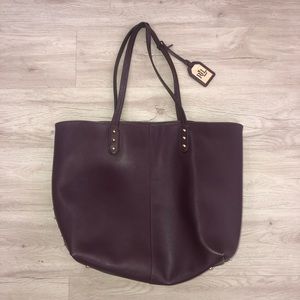 Ralph Lauren Leather Bag with Gold Studs